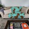 Edge Collections - 50" x 60" - Brown & Teal - Chocolate And Dachshund Quilted Blanket - 1 Piece